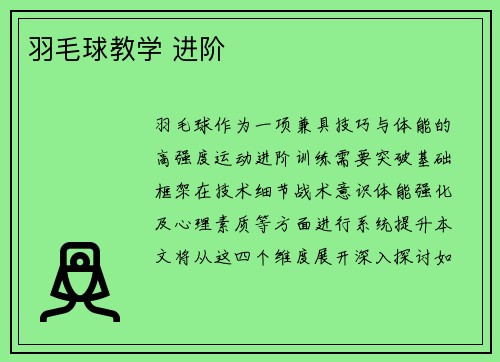 羽毛球教学 进阶